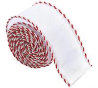 Ruban de satin de Noël 3 5 cm x 2 m pour emballer des boîtes et décorations de vacances, ruban de style nœud en satin pour arbres, couronnes et travaux manuels saisonniers (E)