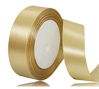 Ruban de satin doré 25 mm x 22 m - Ruban décoratif pour mariage, baptême et anniversaire