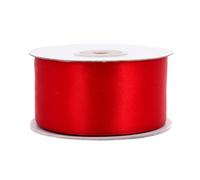 Ruban de satin double face 38 mm x 20 m - Couleur au choix : 6/10/25/38 mm - Couleurs résistantes et lavable - Ruban pour mariage - Ruban cadeau pour emballage, décoration, loisirs créatifs - Rouge