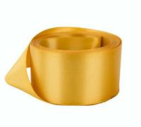 Ruban de satin double face de 50 mm x 3 m (doré) parfait pour cadeaux, couture, fêtes, événements, robes, mariages, travaux manuels, nœuds, voiture, bricolage, bouquets, gâteaux, etc