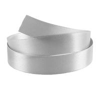 Ruban de satin double face - Dimensions : 20 mm x 10 m - Plusieurs couleurs - Décoration de mariage, Pâques et Noël - Argenté