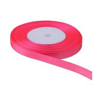 Ruban de satin double face en polyester rose vif, 7 mm x 91,4 m - Ruban épais pour emballage cadeau, bouquets de Saint-Valentin, projet de couture, ballon de fête, nœuds pour les cheveux, décoration