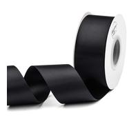 Ruban de satin double face noir Humphrey's Craft de 1-1/2 pouce - 25 m tres de vari t de couleurs pour l'artisanat, l'emballage de cadeaux, les