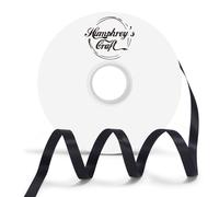 Ruban de satin double face noir Humphrey's Craft de 1/4 pouce - 50 m tres de vari t de couleurs pour l'artisanat, l'emballage de cadeaux, les n