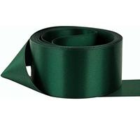 Ruban de satin double face - Taille 38 mm x 10 m - Vert foncé - Parfait pour cadeaux, couture, fêtes, événements, robes, mariages, Noël, travaux manuels, nœuds de voiture, bricolage, bouquets, gâteaux