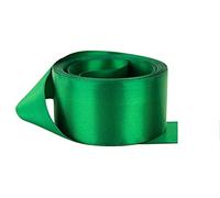Ruban de satin double face - Taille 38 mm x 10 m - Vert - Parfait pour cadeaux, couture, fêtes, événements, robes, mariages, travaux manuels, nœuds de voiture, bricolage, bouquets, gâteaux, etc