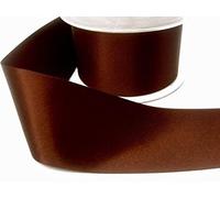 Ruban de satin double face - Taille 50 mm x 10 m - Marron - Parfait pour cadeaux, couture, fêtes, événements, robes, mariages, travaux manuels, nœuds de voiture, bricolage, bouquets, gâteaux, etc