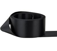 Ruban de satin double face - Taille 50 mm x 10 m - Noir - Parfait pour emballage cadeaux, couture, fêtes, décorations événements, robes, mariages, Noël, travaux manuels, nœuds de voiture, bricolage
