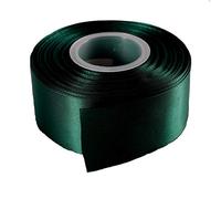 Ruban de satin double face - Taille 50 mm x 10 m - Vert foncé - Pour cadeaux, couture, fêtes, événements, robes, mariages, Noël, travaux manuels, nœuds, voiture, ballons, cheveux, bricolage, bouquets