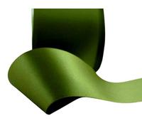 Ruban de satin double face - Taille 50 mm x 10 m - Vert olive - Parfait pour cadeaux, couture, fêtes, événements, robes, mariages, travaux manuels, nœuds de voiture, bricolage, bouquets, gâteaux, etc