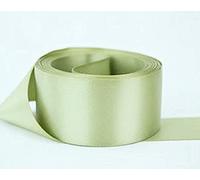 Ruban de satin double face - Taille 50 mm x 10 m - Vert sauge - Parfait pour cadeaux, couture, fêtes, événements, robes, mariages, travaux manuels, nœuds de voiture, bricolage, bouquets, gâteaux, etc