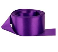 Ruban de satin double face - Taille 50 mm x 10 m - Violet - Parfait pour cadeaux, couture, fêtes, événements, robes, mariages, travaux manuels, nœuds de voiture, bricolage, bouquets, gâteaux, etc