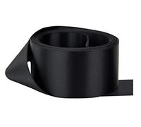 Ruban de satin double face - Taille 50 mm x 5 m - Noir - Pour cadeaux, couture, fêtes, événements, robes, mariages, Noël, travaux manuels, nœuds, voiture, cheveux floraux, bricolage, bouquets,