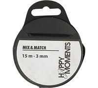 Ruban de satin, l: 3 mm, noir, 15m