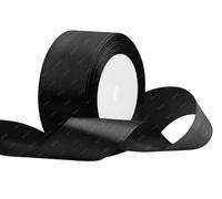 Ruban de Satin Noir 40mm x 22 Mètres, Rubans en Tissu pour Cadeau Emballage, Bouquets de Fleurs, Anniversaire Artisanat, Décoration de fête de Mariage