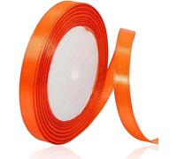Ruban De Satin Orange De Luxe 10 Mm X 23 M - Ruban En Tissu Uni Parfait Pour Emballage Cadeau, Travaux Manuels, Fêtes De Mariage, Noël, N?uds Pour Les Cheveux, Bouquets, Anniversaires, Fêtes