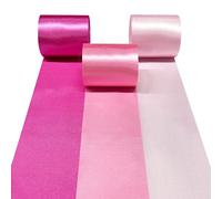 Ruban de satin rose chaud de 60 m de large - 50 mm de large - Grands serpentins en satin de soie à suspendre - Pour emballage cadeau, bricolage, couture, nœud, mariage, chaise, fête, arrière-plan