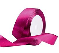 Ruban de Satin Rose Fuchsia 25mm x 22 Mètres, Rubans en Tissu pour Cadeau Emballage, Bouquets de Fleurs, Anniversaire Artisanat, Décoration de fête de Mariage