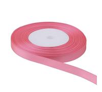 Ruban de satin rose pâle double face en polyester 7 mm x 91,4 m - Ruban épais pour emballage cadeau, bouquets de Saint-Valentin, projet de couture, ballon de fête, nœuds pour cheveux, décoration de