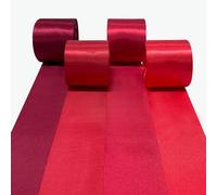 Ruban de satin rouge, 4 Couleurs 15m x 5cm de large ruban dégradé rouge pour emballage de cadeaux DIY à suspendre fête guirlande toile de fond anniversaire mariage baptême Saint Valentin décorer