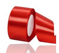 Ruban de satin rouge 50 mm x 22 m - Pour décoration de cadeau de mariage, de baptême et d'anniversaire
