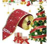 Ruban de Satin Rouge, 63mm x 10M Ruban Satin Décoratif Ruban de Soie pour Mariage Anniversaire Valentin Noël, Briller Lot Rubans Satin pour Emballage Cadeau/Artisanat/Couronne Gâteau d'arbre de Noel