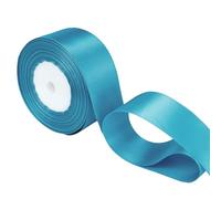Ruban de satin turquoise double face en polyester 25 mm x 91,4 m - Ruban épais pour emballage cadeau, bouquets de Saint-Valentin, projet de couture, ballon de fête, nœuds pour cheveux, décoration de