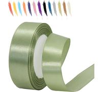 Ruban De Satin Vert Sauge De 25 Mm Pour Emballage Cadeau, Mariage, Voiture, Bouquets De Fleurs, Boîte À Gâteaux Et Travaux Manuels, Ruban Coloré Pour Projet Créatif Ou Anniversaire, Décorations De