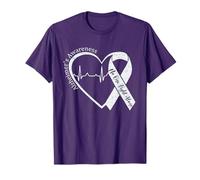 Ruban de sensibilisation à la maladie d'Alzheimer en forme de cœur Violet T-Shirt