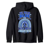 Ruban de Sensibilisation à la maltraitance des Enfants - Arc-en-Ciel - Bleu Sweat à Capuche