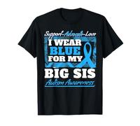 Ruban de Sensibilisation à l'Autisme « I Wear Blue for My Big Sis » T-Shirt