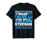Ruban de Sensibilisation à l'Autisme « I Wear Blue for My Stepson » T-Shirt