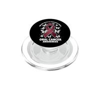 Ruban de Sensibilisation au Cancer buccal incassable Bordeaux PopSockets PopGrip pour MagSafe