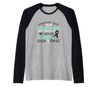 Ruban de Sensibilisation au Cancer de la Peau Noir Manche Raglan