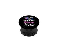 Ruban de Sensibilisation au Cancer de la thyroïde - Bleu et Rose - Tête de Poopie Chimio PopSockets PopGrip Adhésif