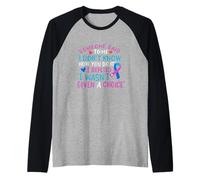 Ruban de Sensibilisation au Cancer de la thyroïde Bleu/Rose/Bleu Sarcelle Manche Raglan