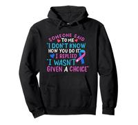 Ruban de Sensibilisation au Cancer de la thyroïde Bleu/Rose/Bleu Sarcelle Sweat à Capuche