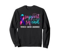 Ruban de Sensibilisation au Cancer de la thyroïde, Bleu Sarcelle, Rose Sweatshirt