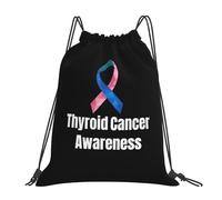 Ruban De Sensibilisation Au Cancer De La Thyroïde Femme Homme Gym Sack Pliable Sacs De Sport Léger Sacs De Gym Pour Yoga Gymnastique Plage