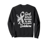 Ruban de Sensibilisation au Cancer du Cerveau pour Lutter Contre la chimiothérapie, la Foi, Les Soldats Sweatshirt