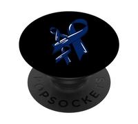 Ruban de Sensibilisation au Cancer du Colon - Bleu foncé PopSockets PopGrip Adhésif