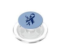 Ruban de Sensibilisation au Cancer du Colon - Bleu foncé PopSockets PopGrip pour MagSafe