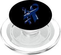 Ruban de Sensibilisation au Cancer du Colon - Bleu foncé PopSockets PopGrip pour MagSafe