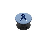 Ruban de Sensibilisation au Cancer du Colon - Bleu foncé - Survivor Fight Chemo PopSockets PopGrip Adhésif