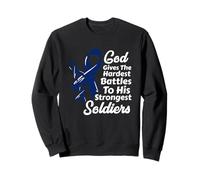 Ruban de Sensibilisation au Cancer du Colon Contre la chimiothérapie, la Foi, Les Soldats Sweatshirt