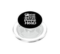 Ruban de Sensibilisation au Cancer du poumon Blanc Poopie Head Fighter Chemo PopSockets PopGrip pour MagSafe