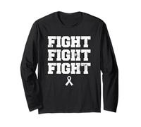 Ruban de Sensibilisation au Cancer du Sein - Fight Fight Fight Combat Combat Manche Longue