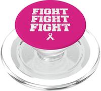 Ruban de Sensibilisation au Cancer du Sein - Fight Fight Fight Combat Combat PopSockets PopGrip pour MagSafe