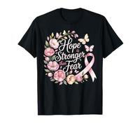 Ruban de Sensibilisation au Cancer du Sein « Hope is Stronger Than Fear » T-Shirt