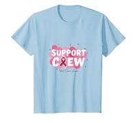 Ruban de Sensibilisation au Cancer du Sein Support Squad T-Shirt, Enfant, Bleu Céleste, 4 Ans